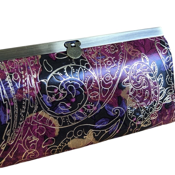 NWOT Patricia NASH Floral Metallic Italian Leather Wallet - Picture 2 of 15